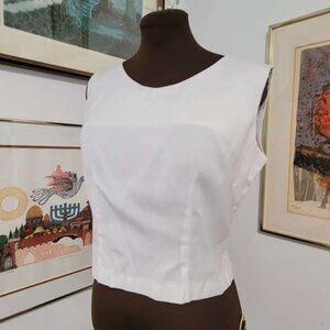 Vintage 60's White back Button up Top